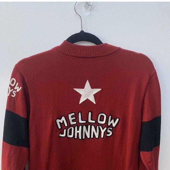 Mellow Johnnys Earth Wind & Rider Mens US Medium 100% Merino Cycling Jumper Red - Picture 7 of 8